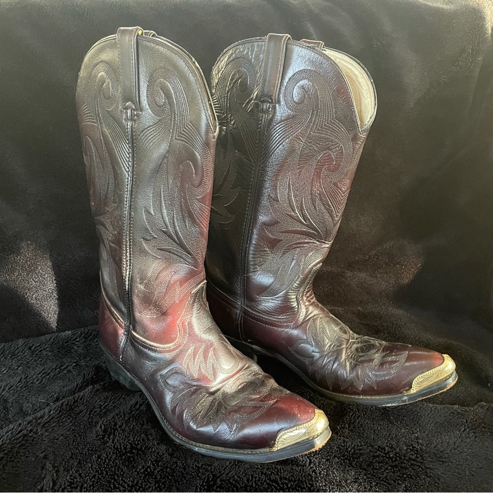 Women’s Leather Western Gold Toe Cowboy Boots